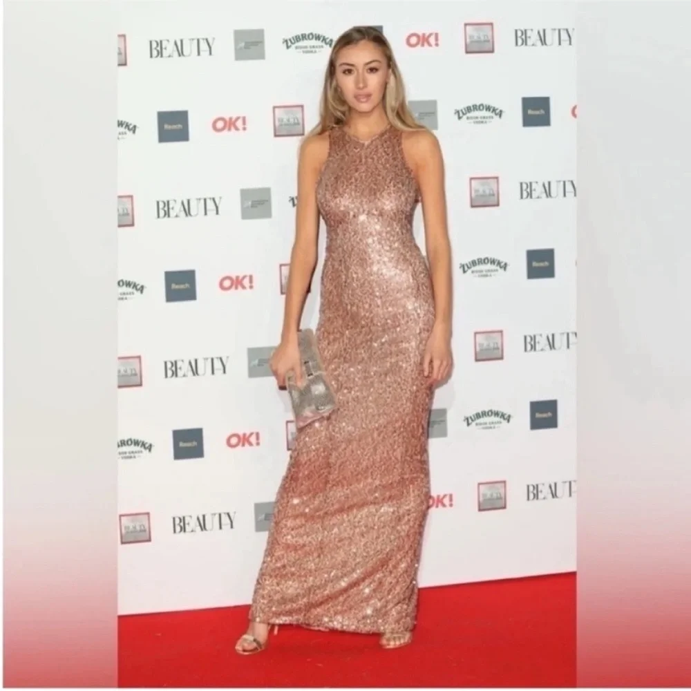 Galvan London Sequin Racerback Column Gown - Picture 2 of 12